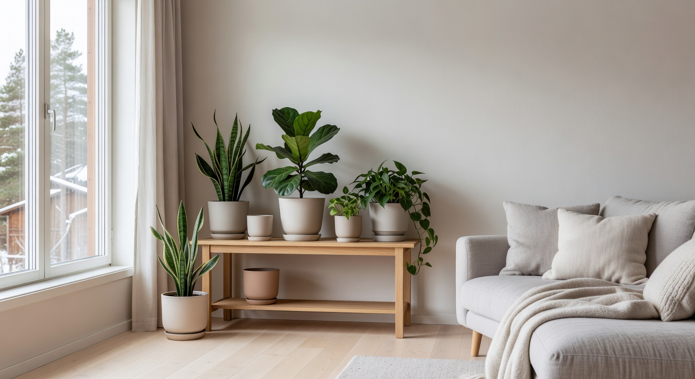Beautiful indoor living space with premium scandinavian flower pots
