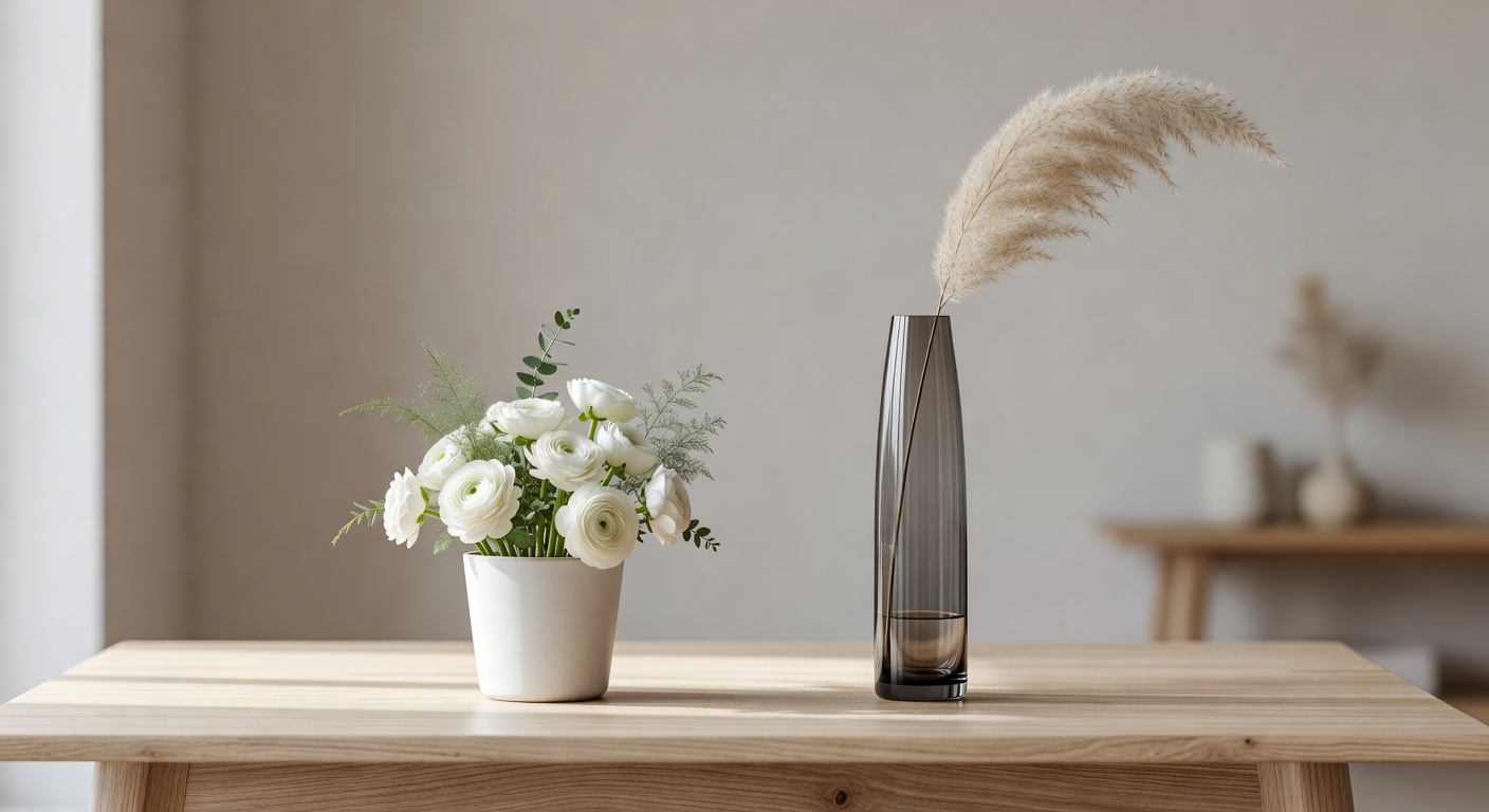 Small elegant desk flower pot